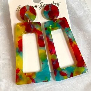 NWOT Colorful Acrylic Earrings